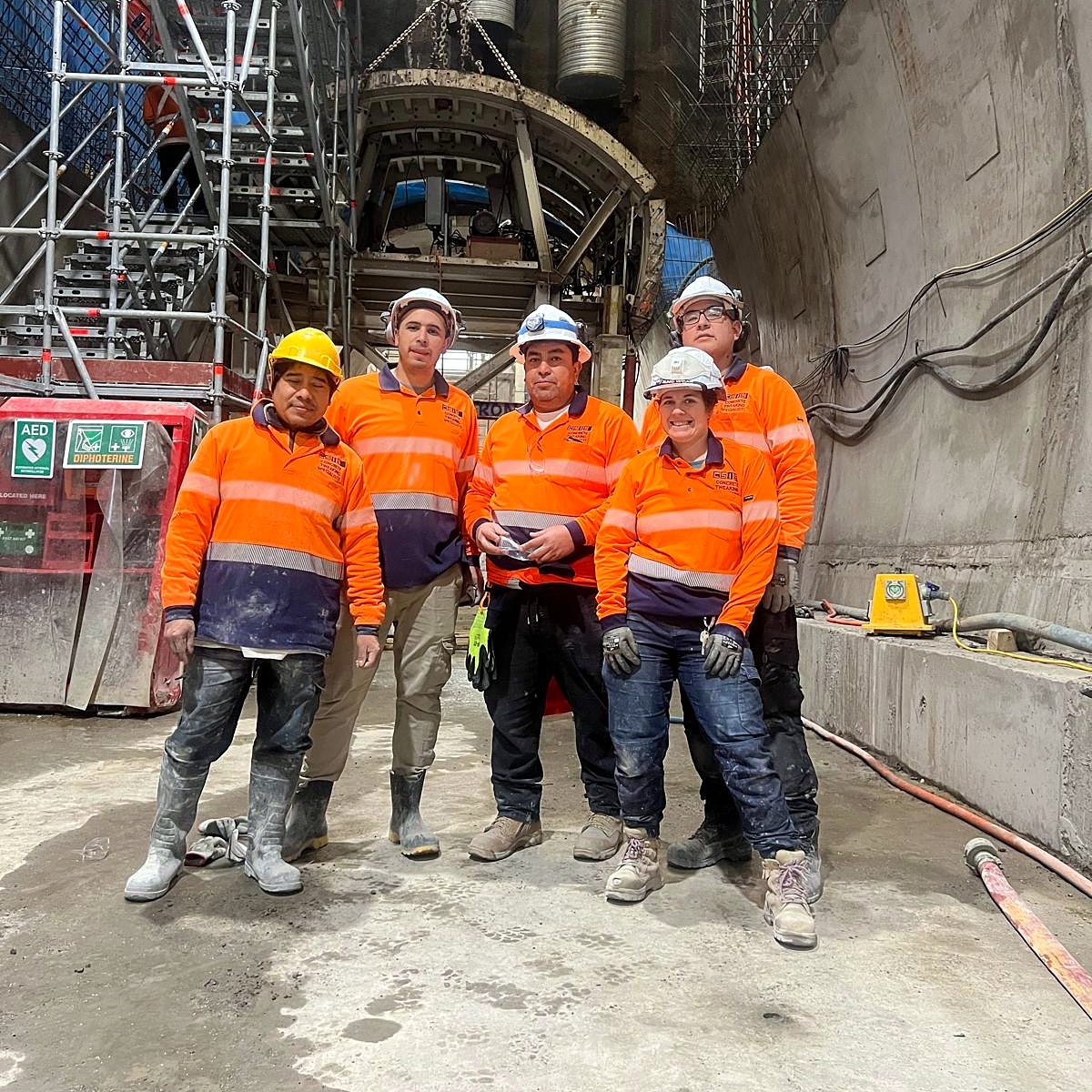 The CSIS team underground on the City Rail Link project