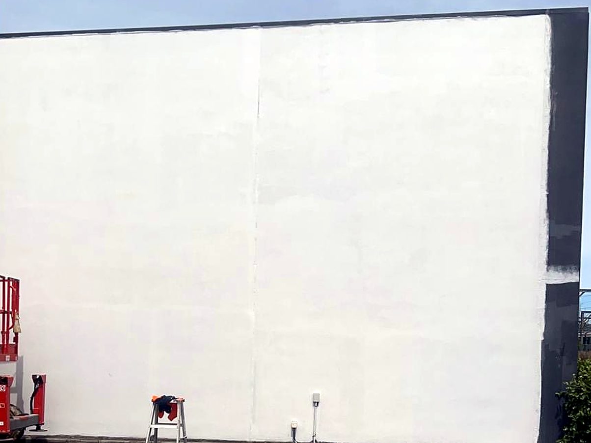 Finished wall painted white